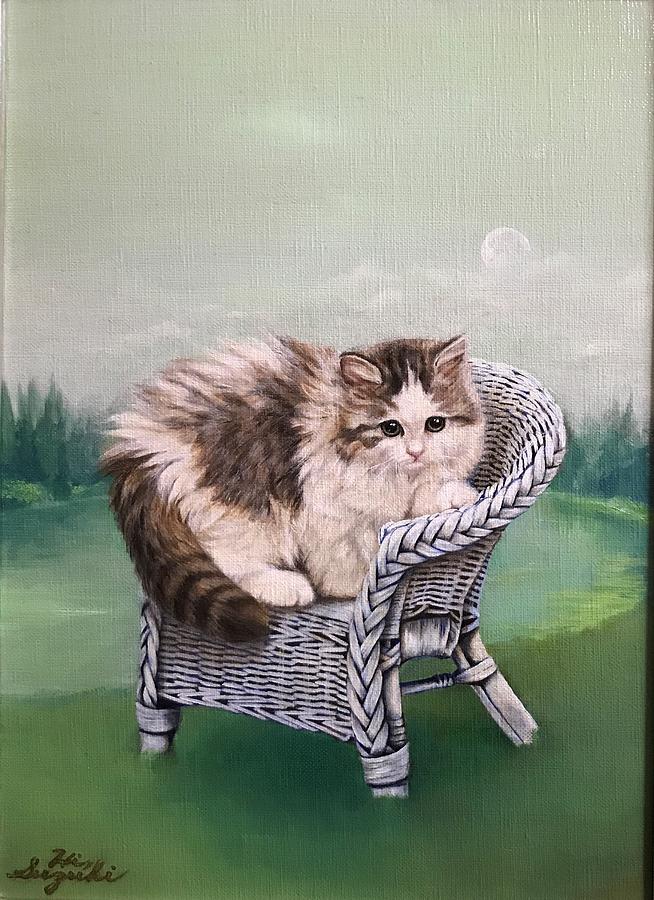 Cat Painting - Morning of the beginning #1 by Hiroyuki Suzuki