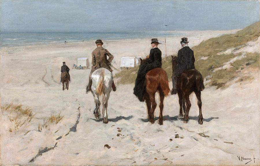 Morning Ride on the Beach #3 Painting by Anton Mauve
