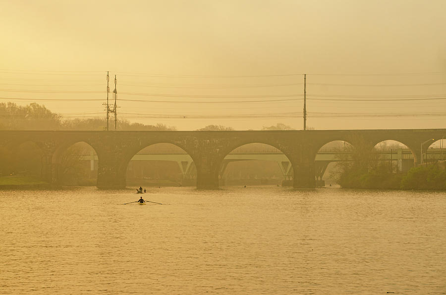 Morning Row on the Schuylkill River - Philadelphia #1 Photograph by Bill Cannon