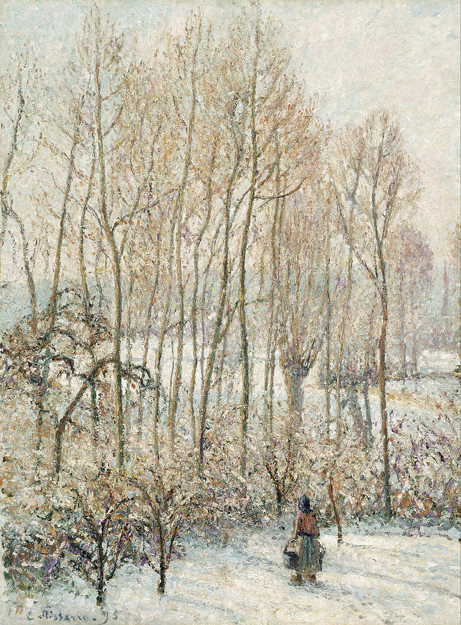 Camille Pissarro Painting - Morning Sunlight on the Snow, Eragny-sur-Epte #1 by Camille Pissarro