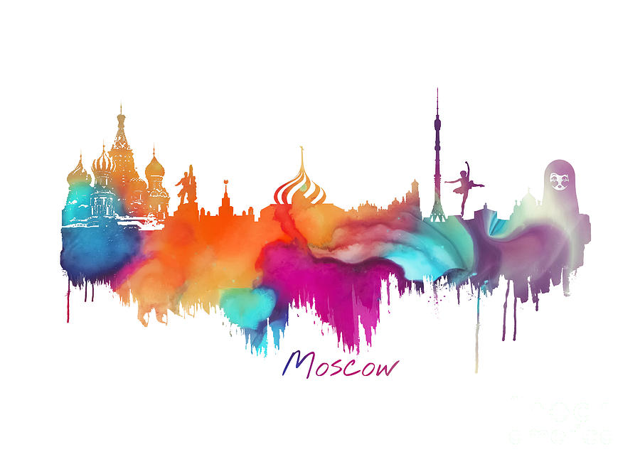 Moscow Skyline Digital Art - Moscow  #1 by Justyna Jaszke JBJart