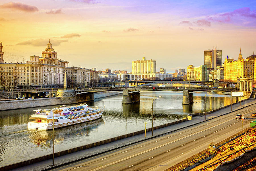 Moscow River and the White House #3 Photograph by Alexey Stiop