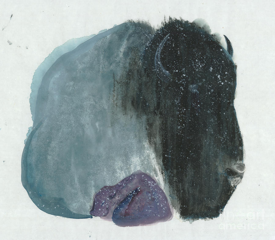 Mother Bison and Calf #1 Painting by Mui-Joo Wee