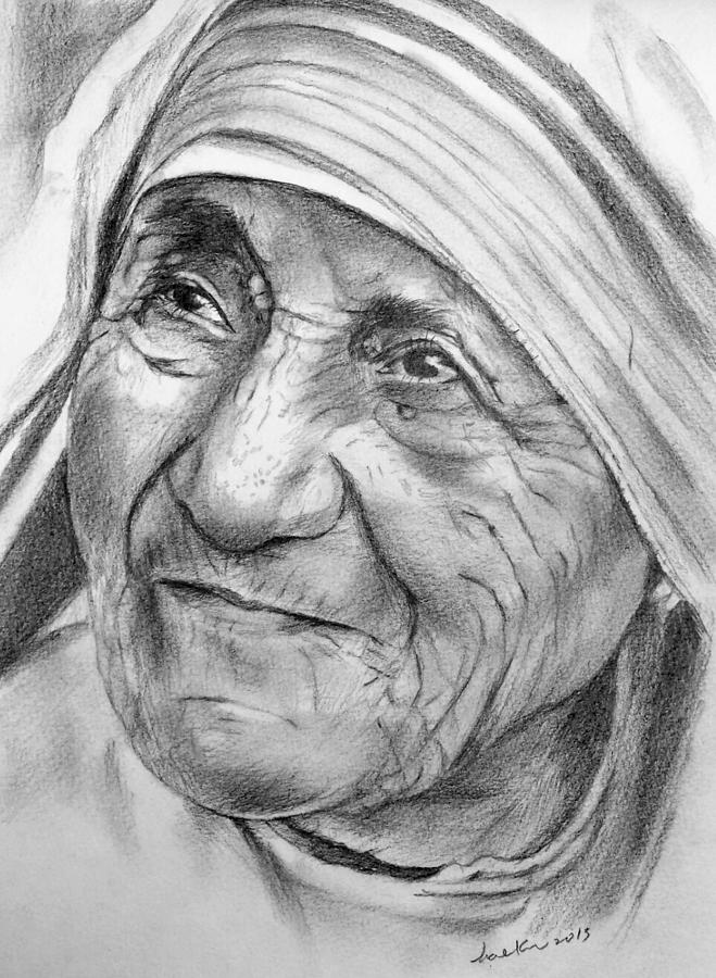 Sacred Art I Thirst for You  drawing St Teresa of Calcutta Mother Teresa 