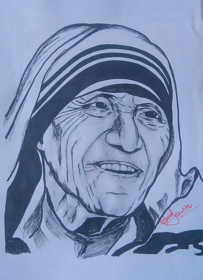 Pencil Sketch Of Mother Teresa  DesiPainterscom