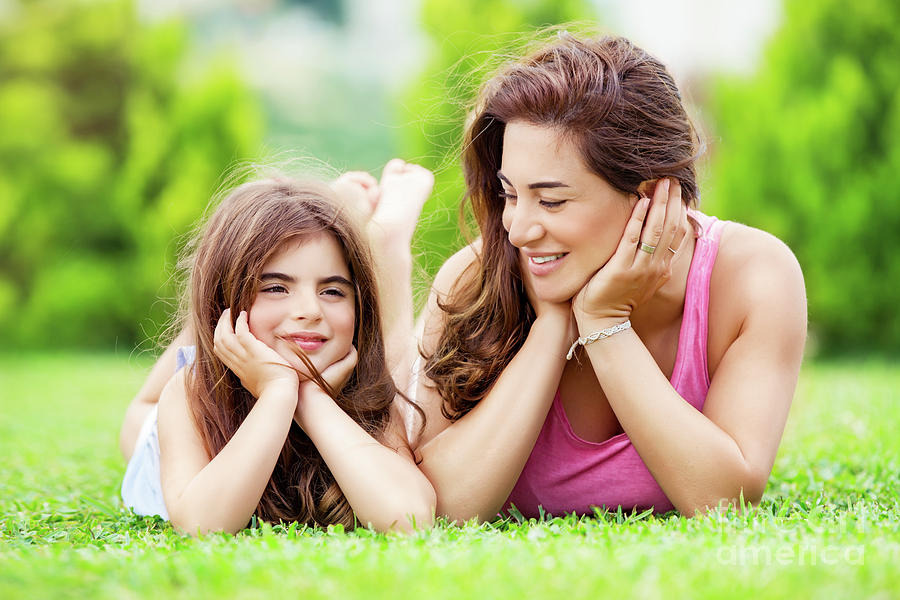 Summer Photograph - Mother with daughter outdoors #1 by Anna Om