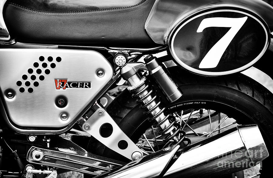 Moto Guzzi V7 Racer monochrome #2 Photograph by Tim Gainey