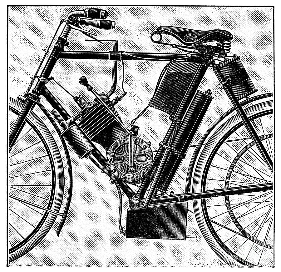 Motorcycle, 1895 #1 Photograph by Granger