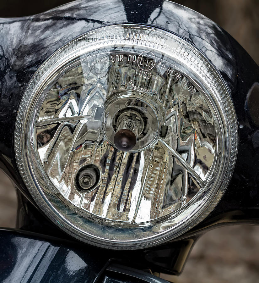 Motorcycle Headlight #1 Photograph by Robert Ullmann
