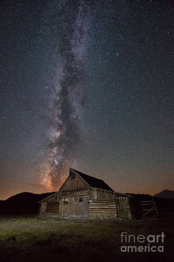 Moulton Ranch Cabin Milky Way on Mormon Row #1 Photograph by Michael Ver Sprill