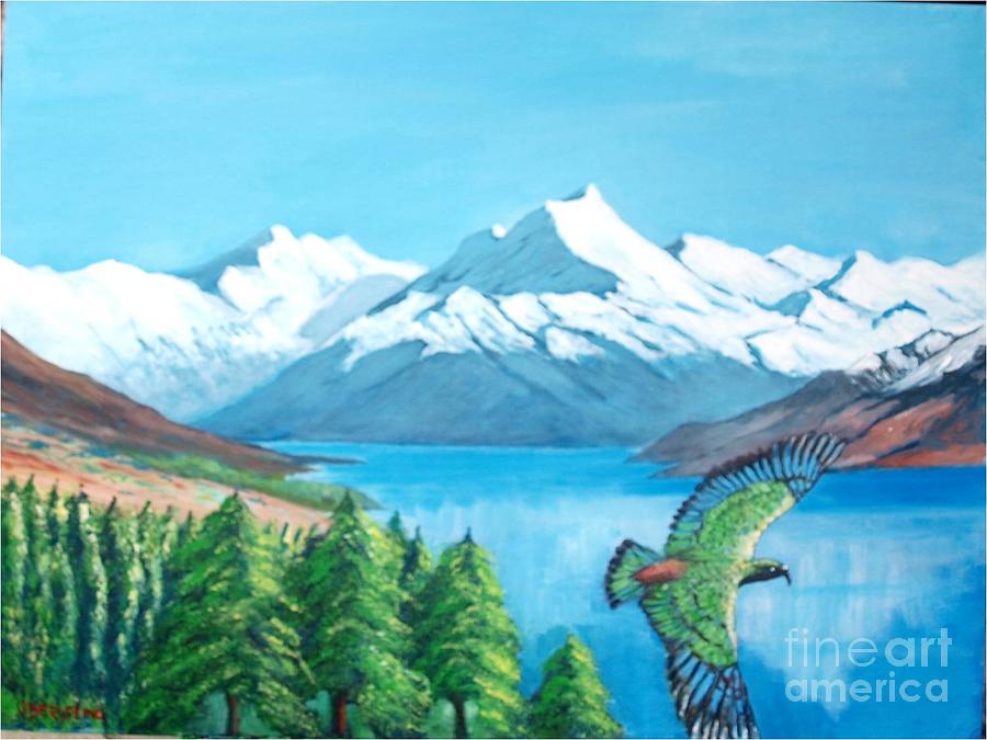 Tree Painting - Mount Cook, New Zealand #1 by Jean Pierre Bergoeing