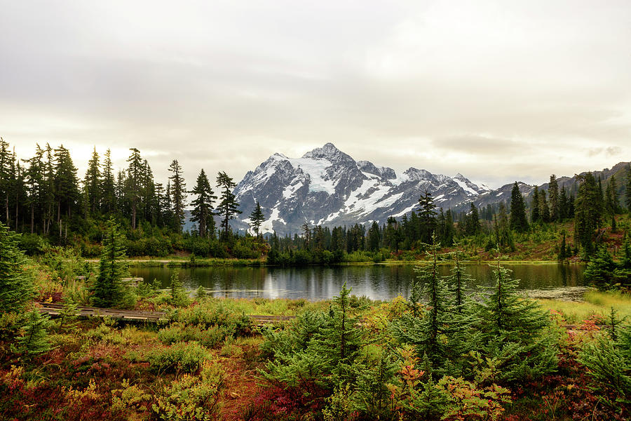Mount Shuksan and Picture Lake #3 Digital Art by Michael Lee