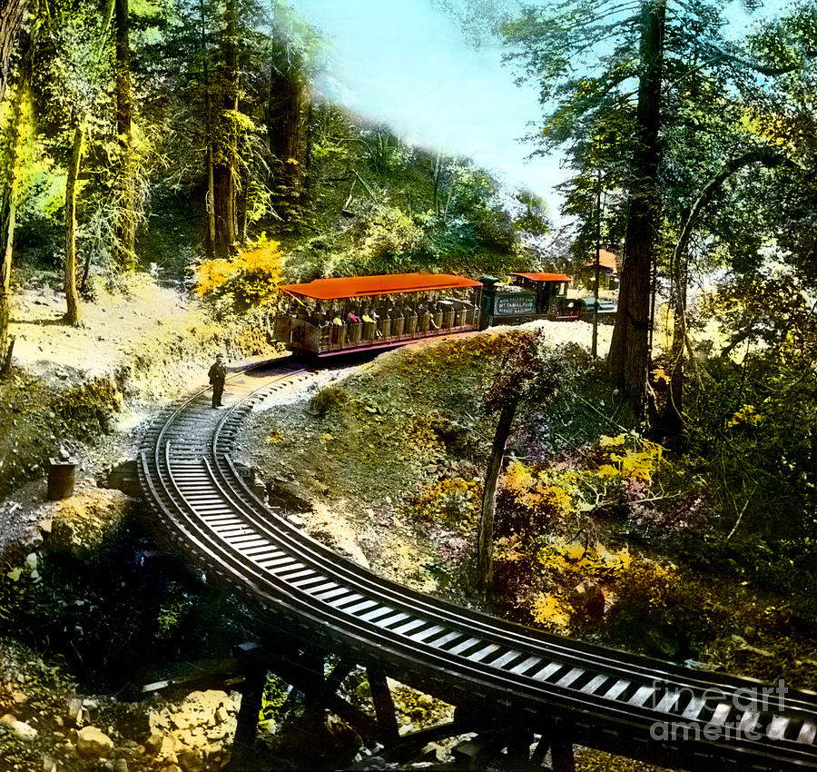 Mount Tamalpais Railway in the 1890s California #1 Photograph by Wernher Krutein