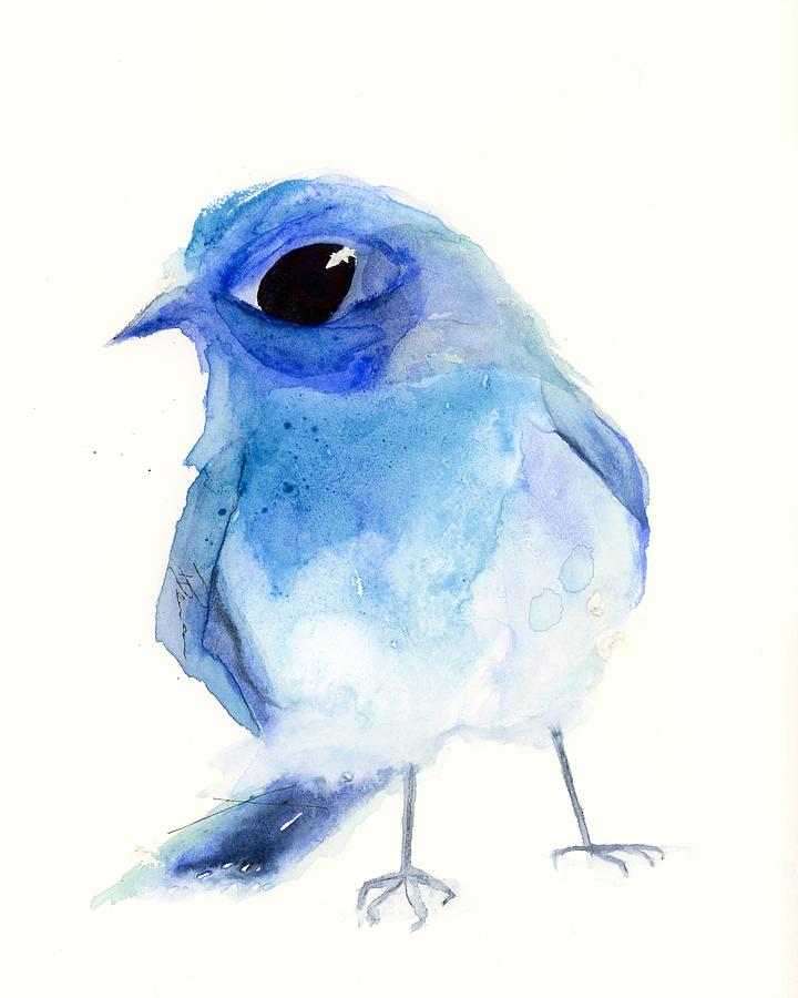 Mountain Bluebird #1 Painting by Dawn Derman