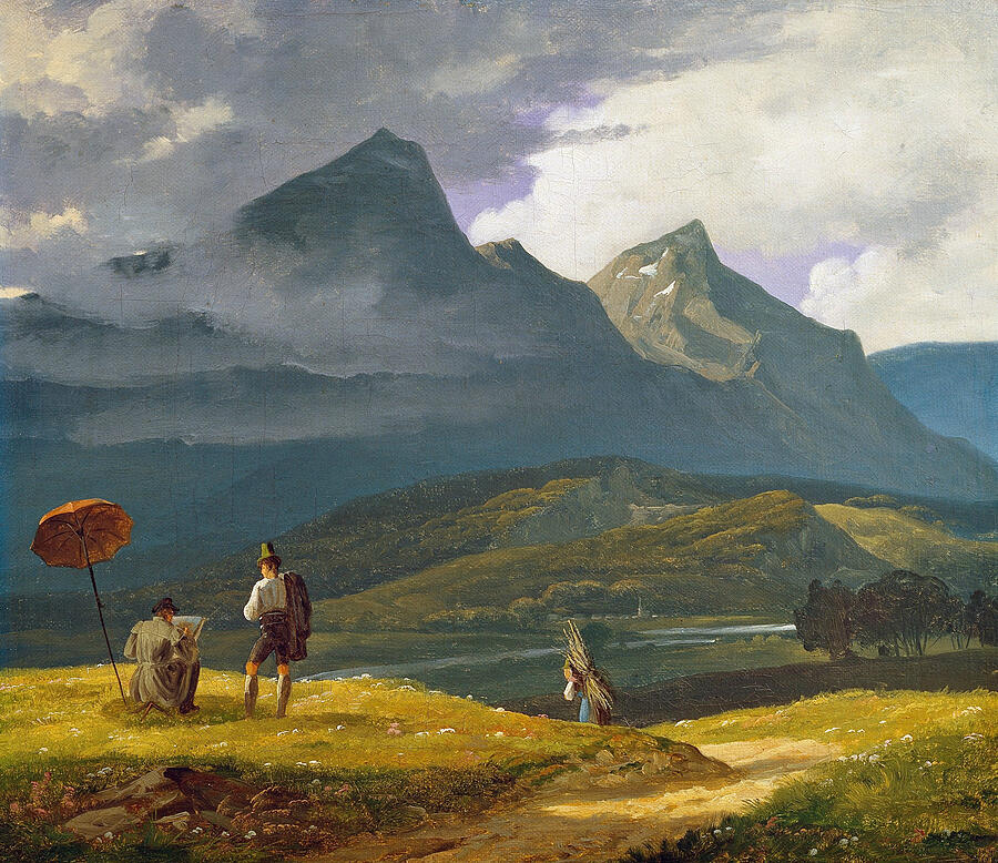 Mountain Landscape, from 1831 Painting by Wilhelm Bendz