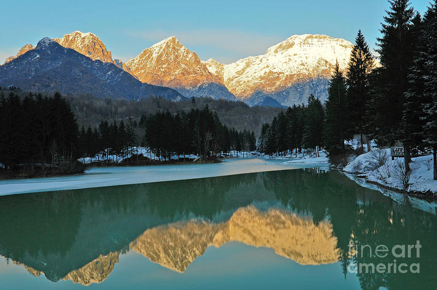 Mountain reflections on Lago di Barcis #1 Photograph by Emilio Lovisa