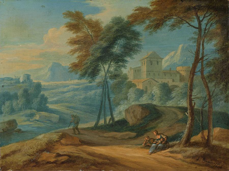 Mountainous Landscape, Adriaen Frans Boudewyns, 1660 - 1711 Painting