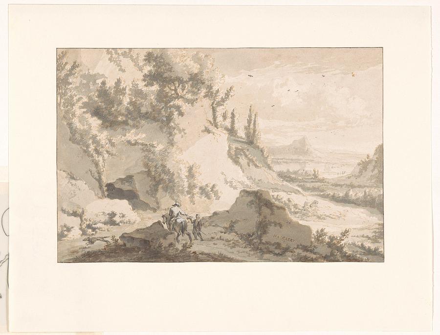 Mountainous Landscape, Jan Hackaert, 1639 - 1700 Painting