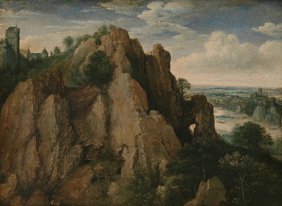 Mountainous Landscape, Lucas Van Valckenborch, 1582 Painting
