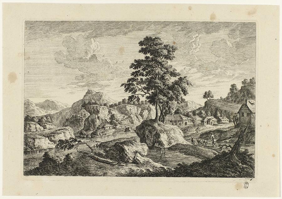 Mountainous Landscape With Houses, Monogrammist Meg, C. 1700 Painting