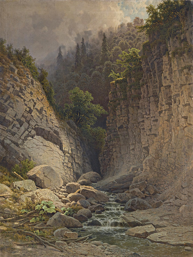 The Ravine Painting by Ilya Nikolaevich Zankovsky