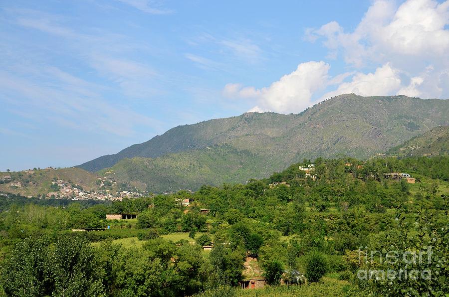 Mountains sky and homes in village of Swat Valley Khyber Pakhtoonkhwa Pakistan #2 Photograph by Imran Ahmed
