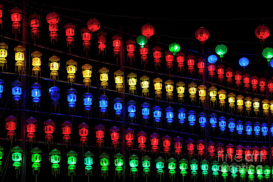 Multicolored Lanterns  #1 Photograph by Jim Corwin