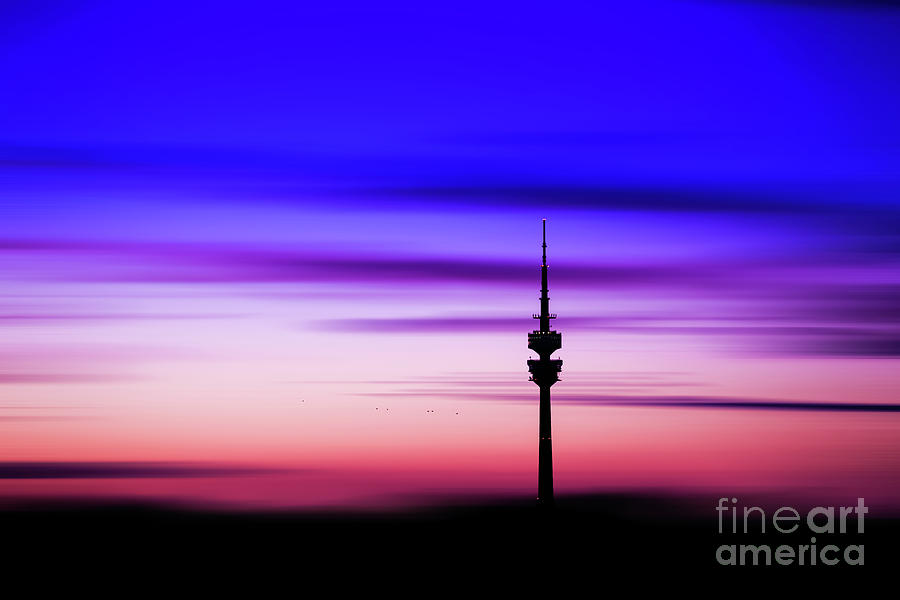 Munich - Olympiaturm at sunset Photograph by Hannes Cmarits