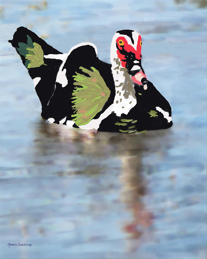 Muscovie Duck #1 Painting by Rosalie Scanlon