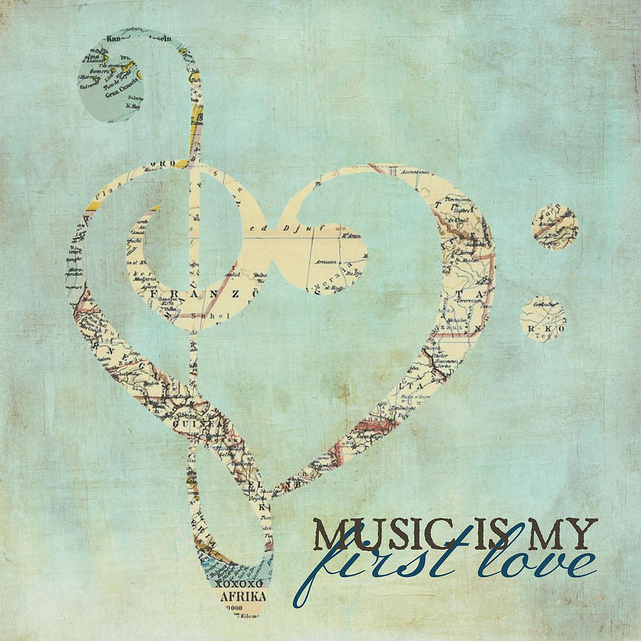 Music Digital Art - Music is my First Love v3 #1 by Brandi Fitzgerald