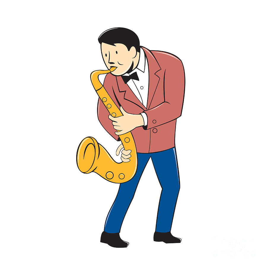 Musician Playing Saxophone Cartoon Digital Art by Aloysius Patrimonio -  Fine Art America