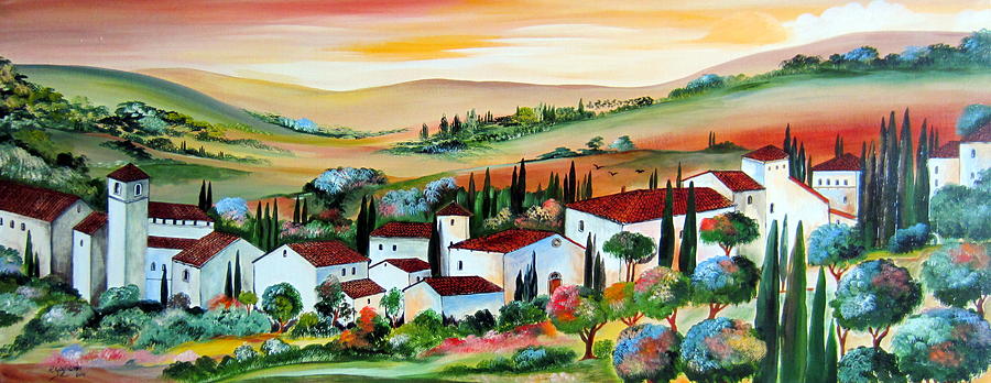 My dream village #1 Painting by Roberto Gagliardi