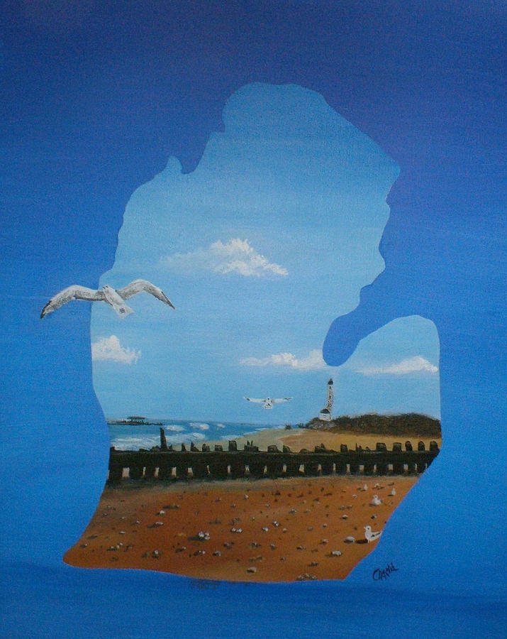 Lighthouse Painting - My Michigan #1 by Charlie Brown