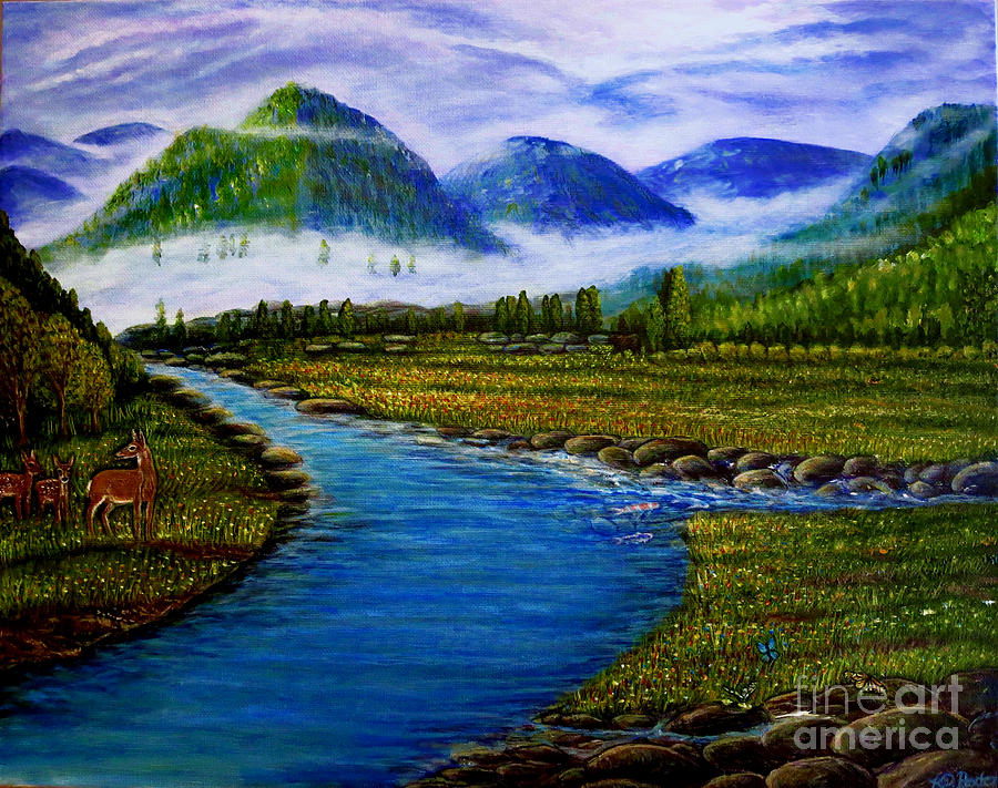 My Morning Walk with God in the Springtime Painting by Kimberlee Baxter