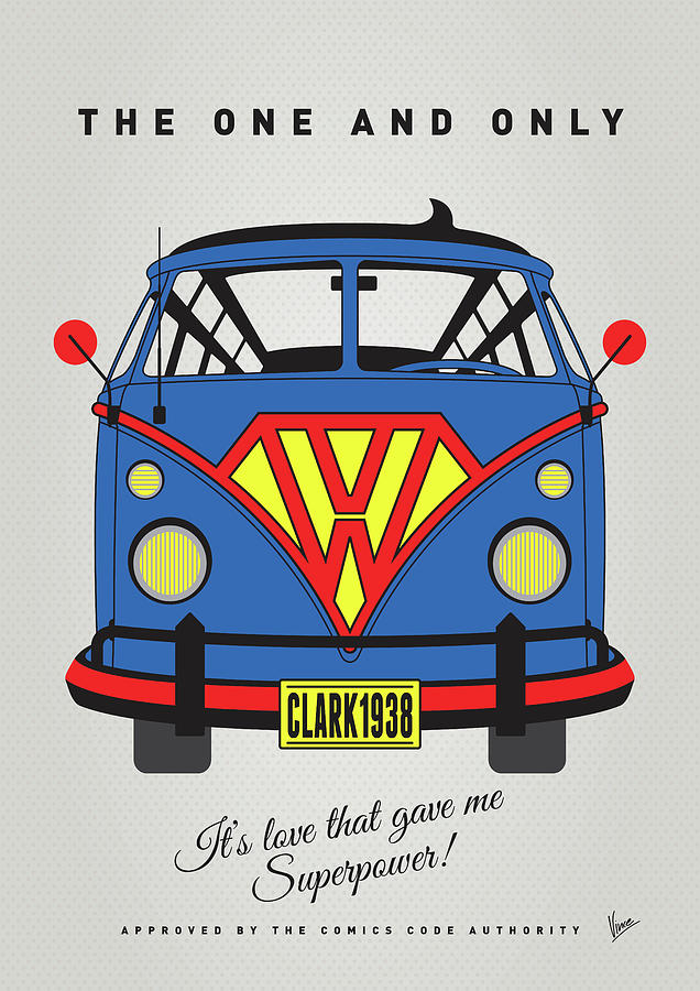 MY SUPERHERO-VW-T1-superman #1 Digital Art by Chungkong Art