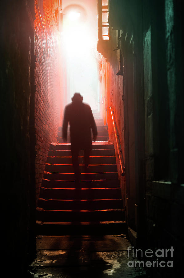 Mysterious Man On Steps In An Alleyway  #1 Photograph by Lee Avison