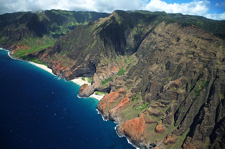 Na Pali Coast Aerial #1 Photograph by Peter French - Printscapes