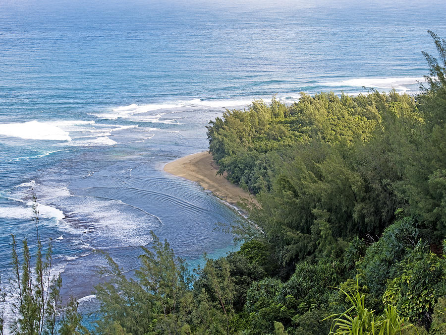 Beach Photograph - Na Pali Coast from the Kalalau Trail on Kauai Hawaii #1 by Brendan Reals