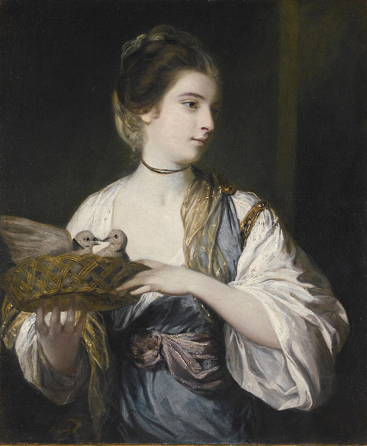 Nancy Reynolds with Doves #2 Painting by Joshua Reynolds