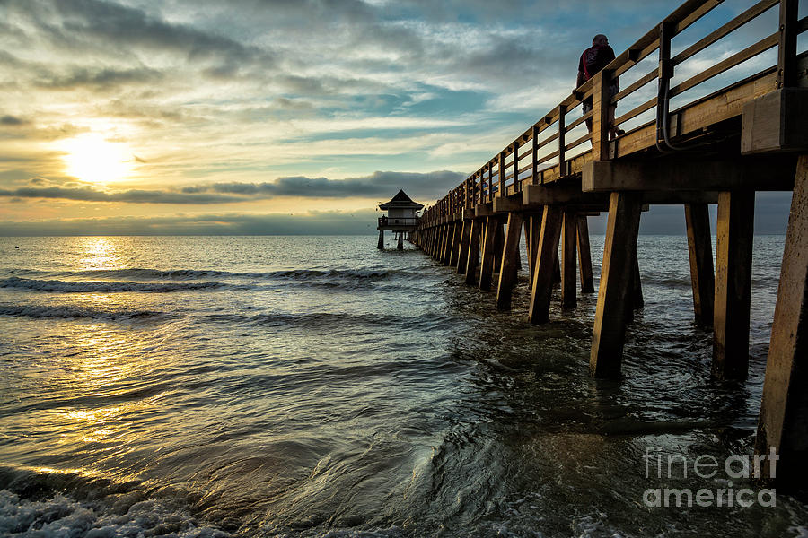 Naples Pier Sunset 1 #1 Photograph by Timothy Hacker