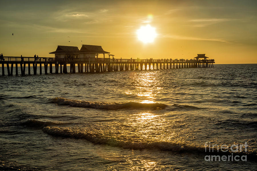 Naples Pier Sunset 2 #1 Photograph by Timothy Hacker