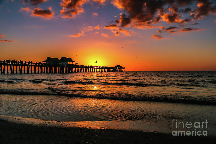 Naples Pier sunset #1 Photograph by Claudia M Photography