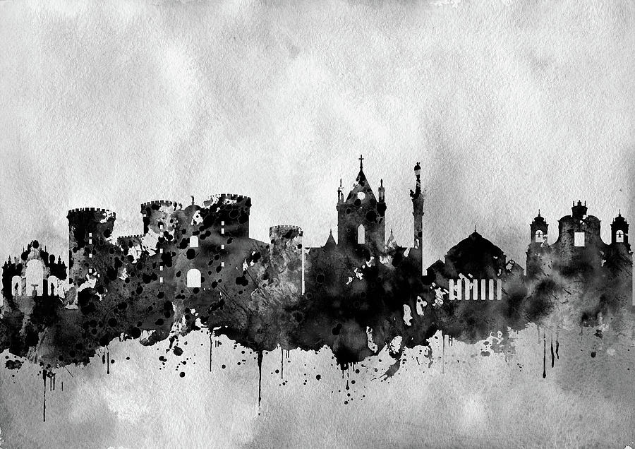 Naples Skyline-black #1 Digital Art By Erzebet S - Fine Art America