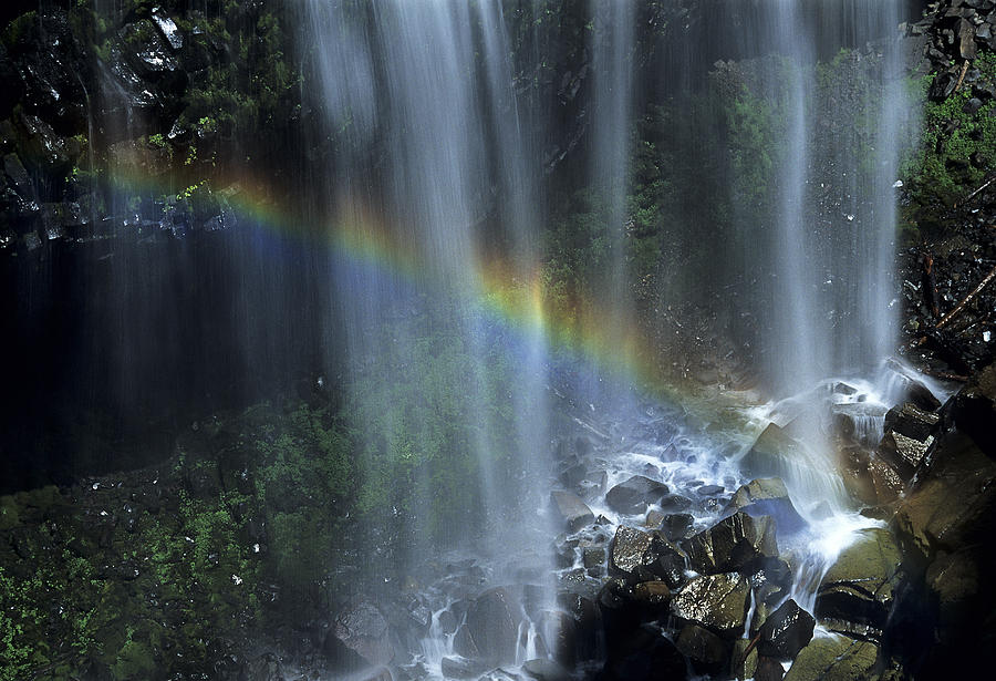 Narada Falls Rainbow Photograph by Doug Davidson