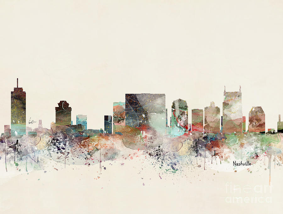 Nashville Tennessee #1 Painting by Bri Buckley