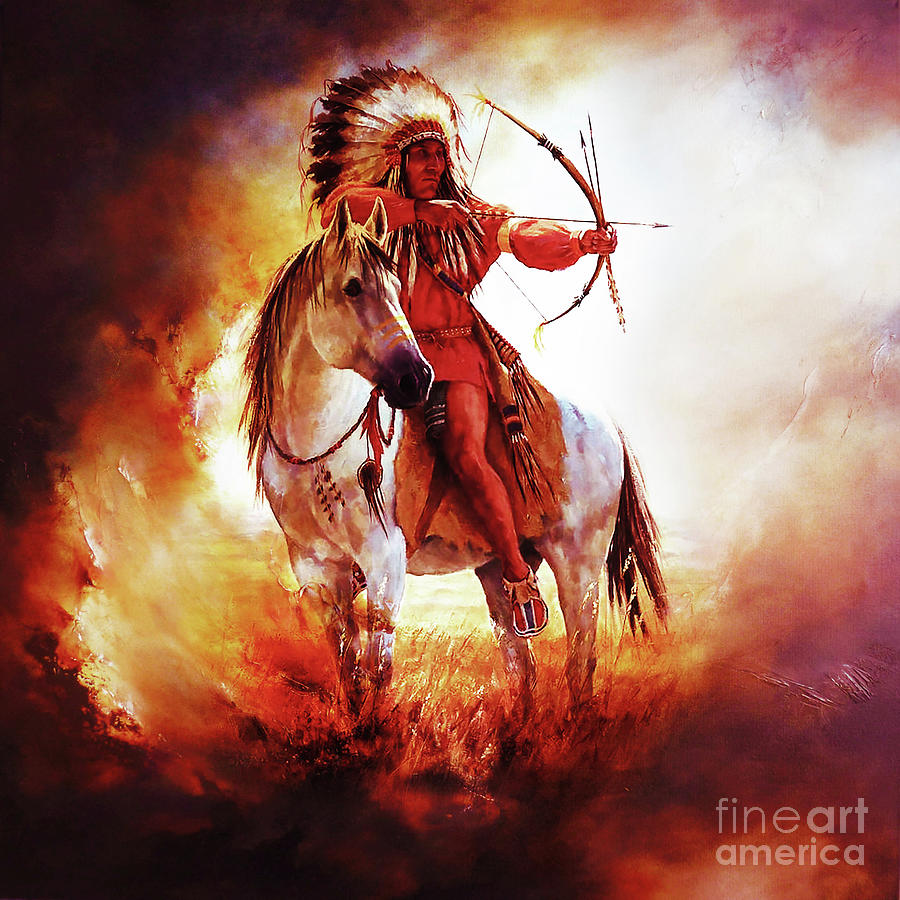 Native Warriors  #2 Painting by Gull G