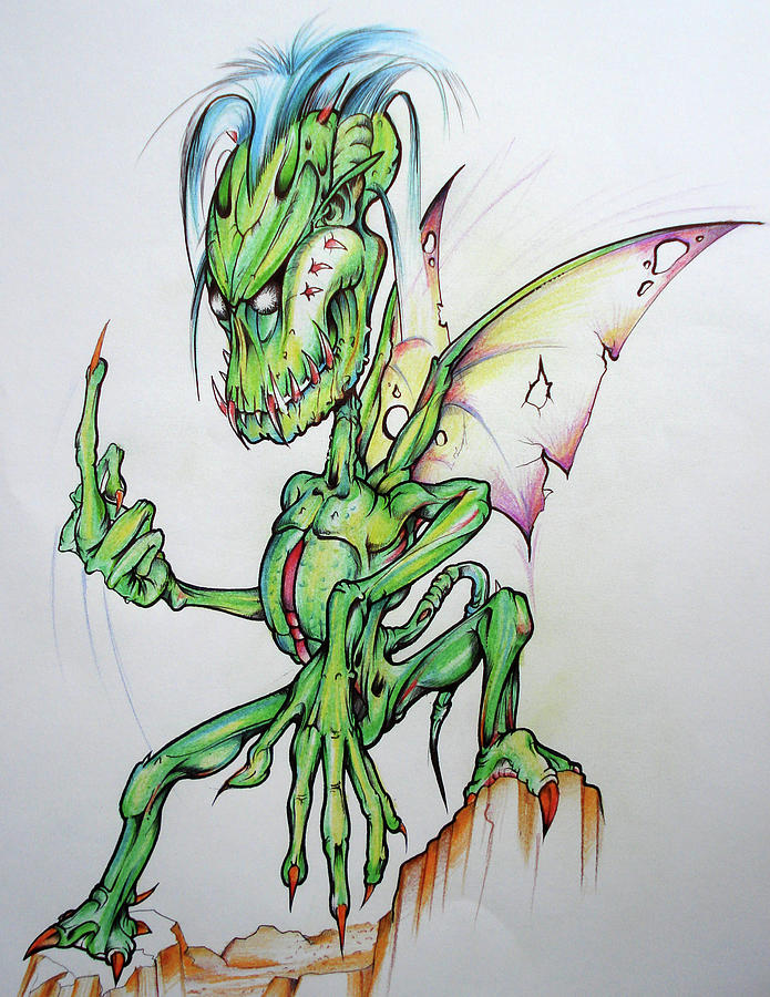 Naughty Fairy #1 Drawing by Brian Gibbs
