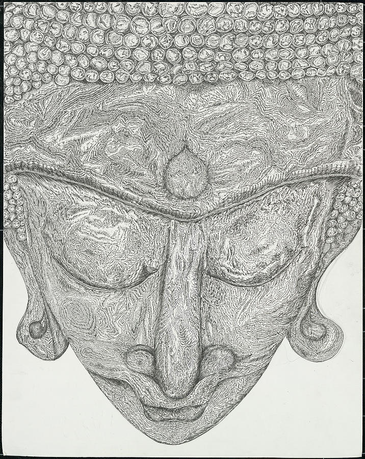 Buddah Drawing - Naujaca-ken Path by Joseph Lawrence Vasile Buddah Drawing - Naujaca-ken Path by Joseph Lawrence Vasile