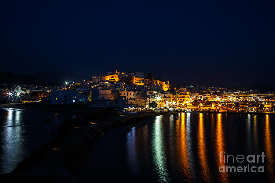 Castle Photograph - Naxos City at night #1 by Antonis Androulakis