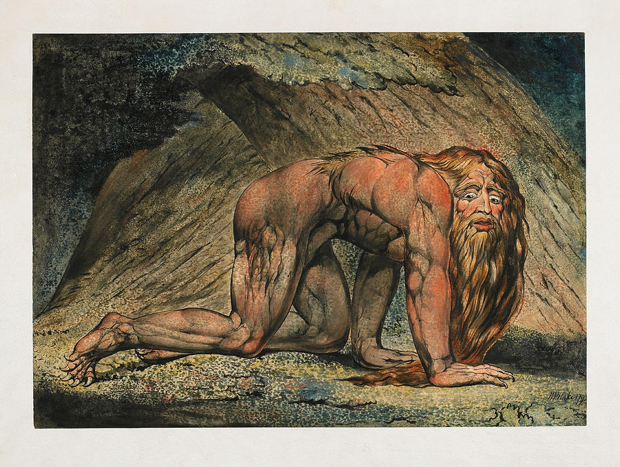 William Blake Drawing - Nebuchadnezzar #3 by William Blake